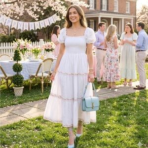 Rachel Zoe Cream Ruffle Dress SOLD LOCALLY